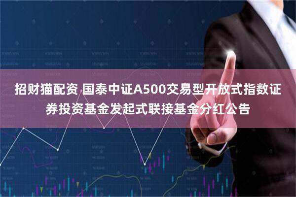 招财猫配资 国泰中证A500交易型开放式指数证券投资基金发起式联接基金分红公告