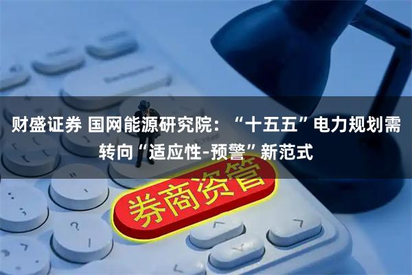 财盛证券 国网能源研究院：“十五五”电力规划需转向“适应性-预警”新范式